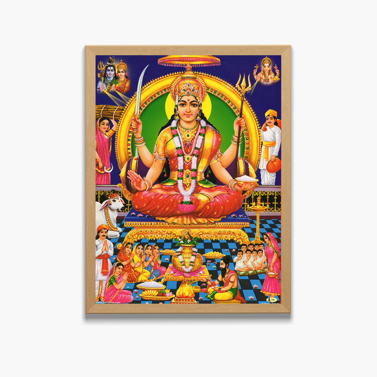 Goddess Santhoshi matha wall art- Maa santhoshi photo frame