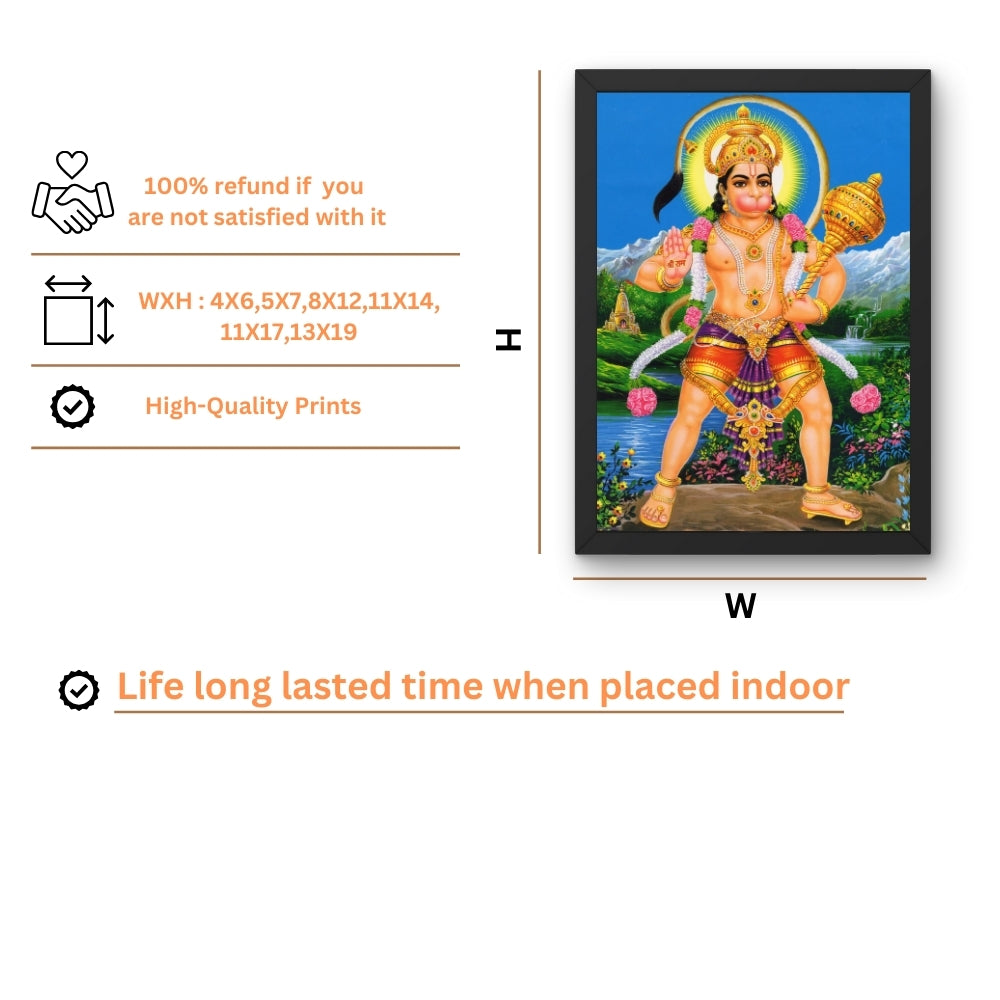Lord Hanuman wall art- Hanuman wall art photo frame