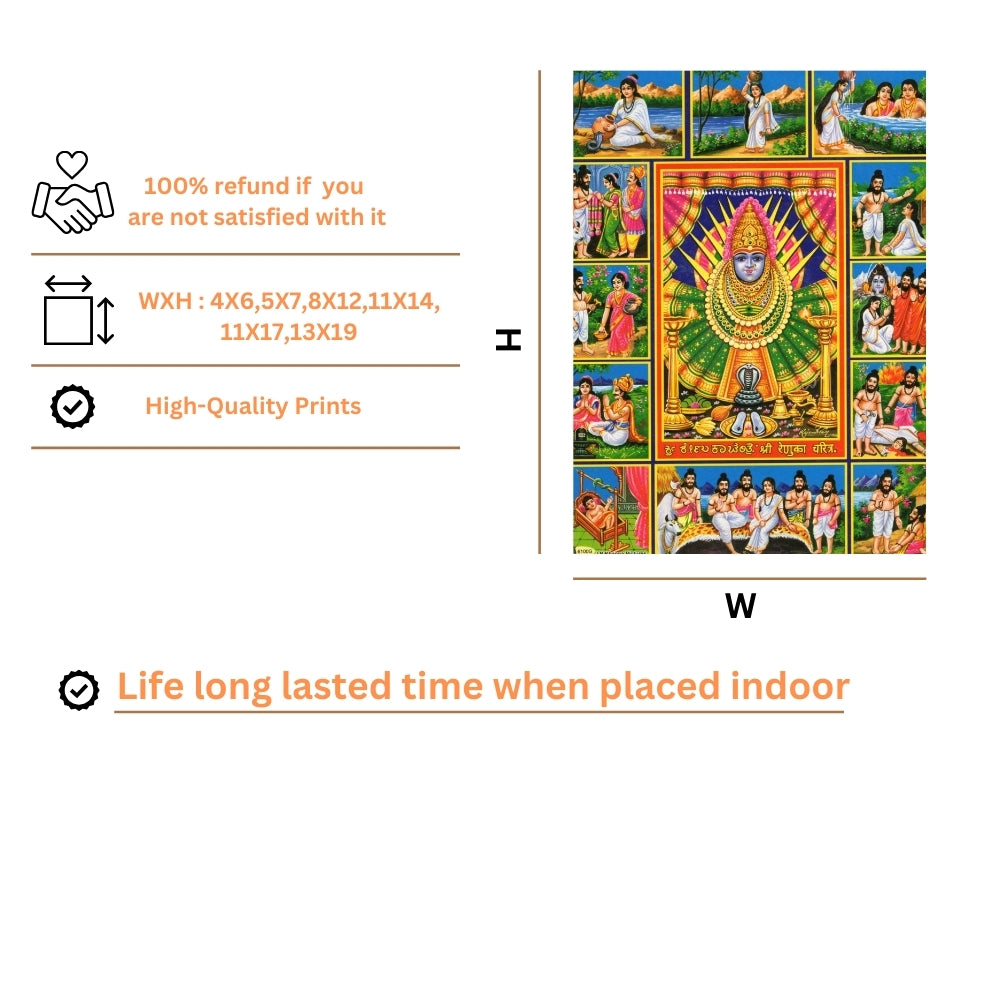 Shri Renuka yellamma Devi wall art- Renuka Yellamma photo frame