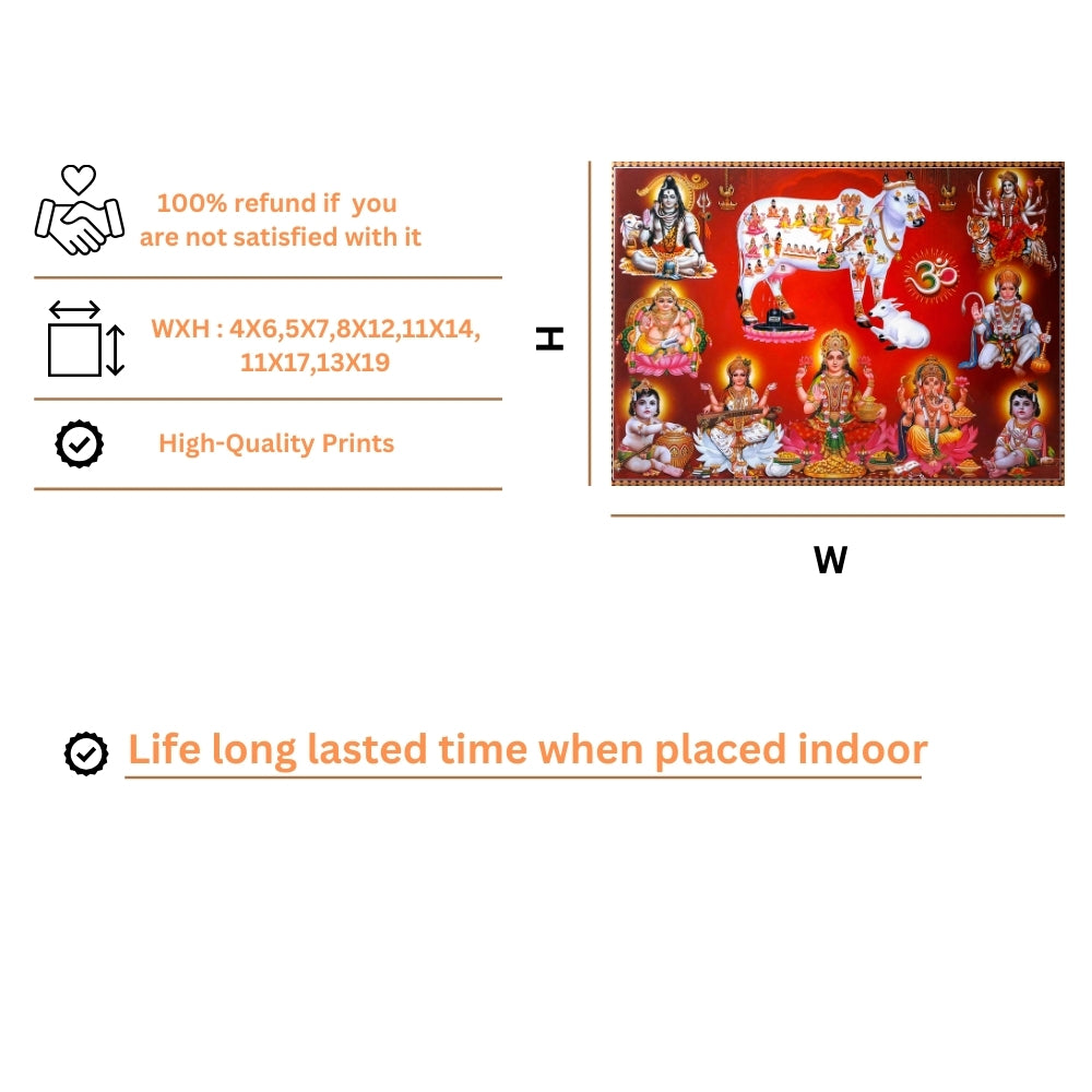 Hindu Gods and Goddesses Divine Wall Art – Traditional Sanatan Devotional Photo