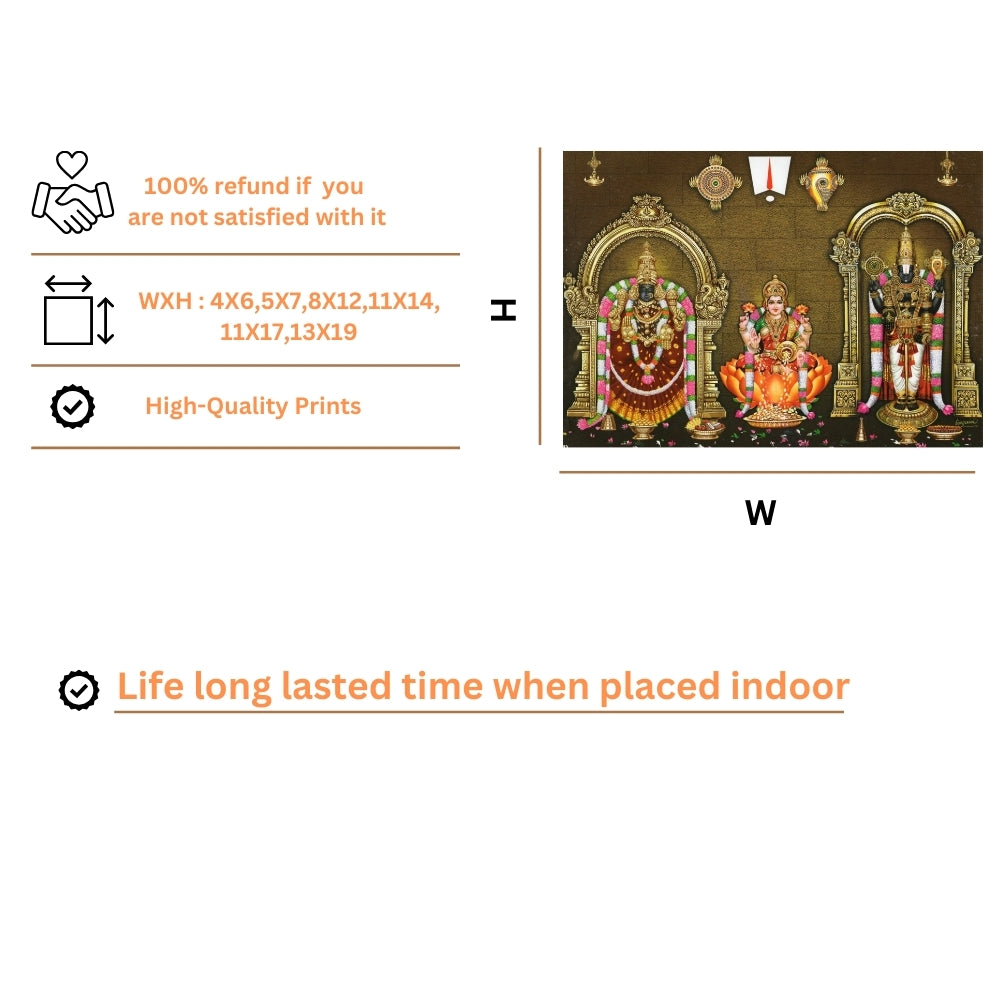 Goddess Padmavathi Laxmi venkateshwara wall art- Lord Balaji photo frame