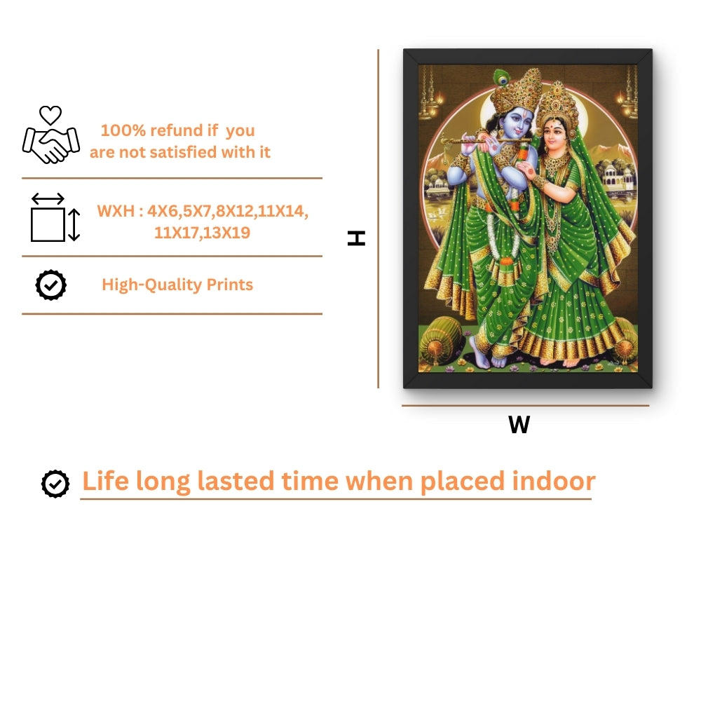 Lord Radha krishna wall art- Lord Krishna with Radha photo frame