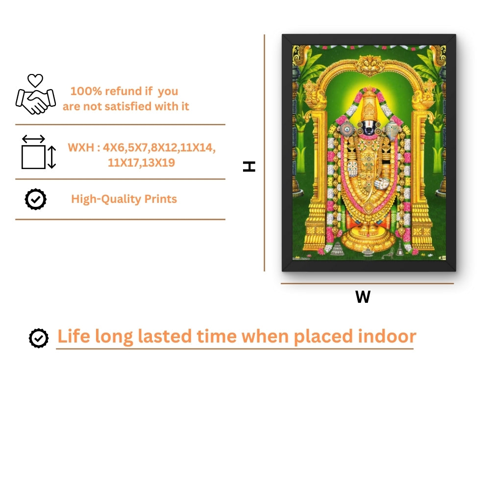 Lord Venkateshwara Wall Art - venkateshwaraswamy Hindu God Photo Frame