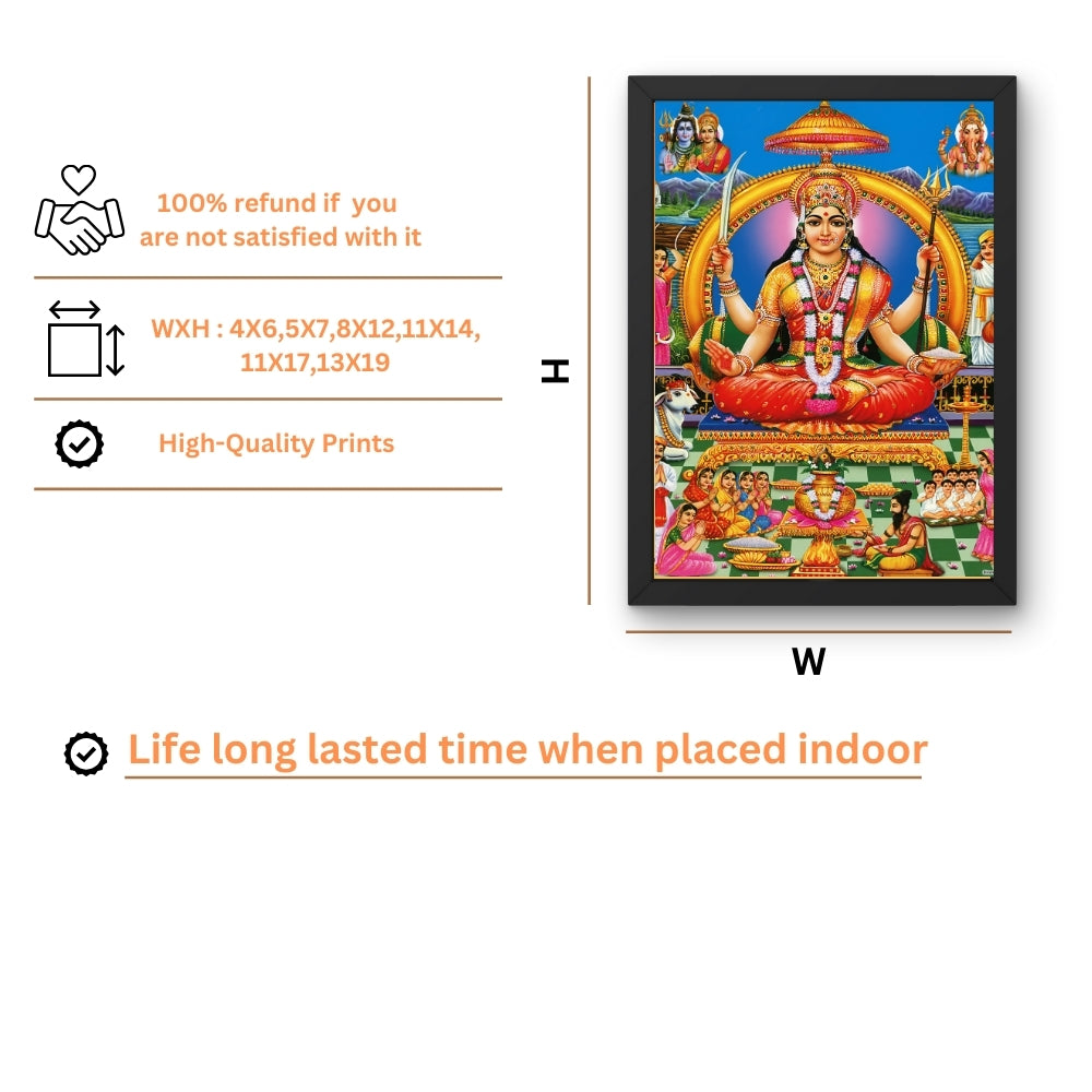 Goddess Santhoshi maatha Wall Art – Godess santhoshi maa Hindu Goddess Photo Frame