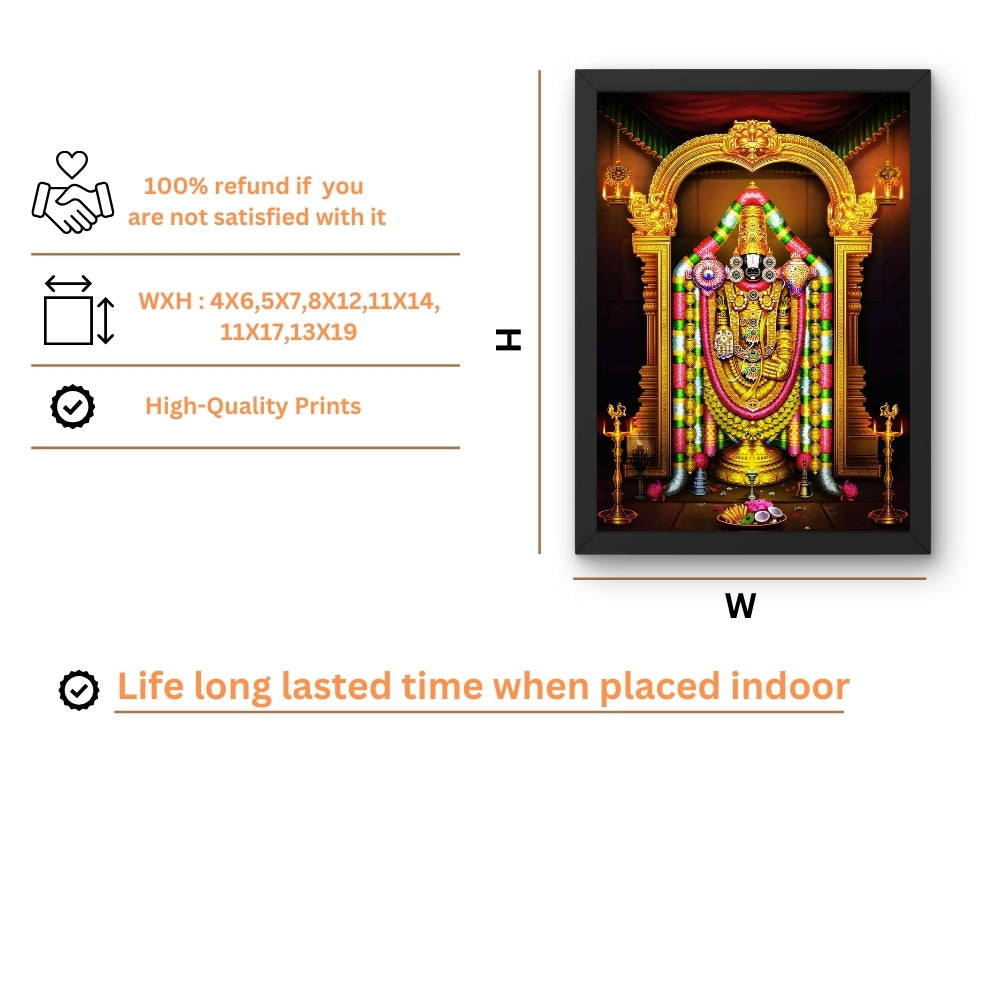 Lord Venkateshwara wall art- Thirupathi Balaji god frame
