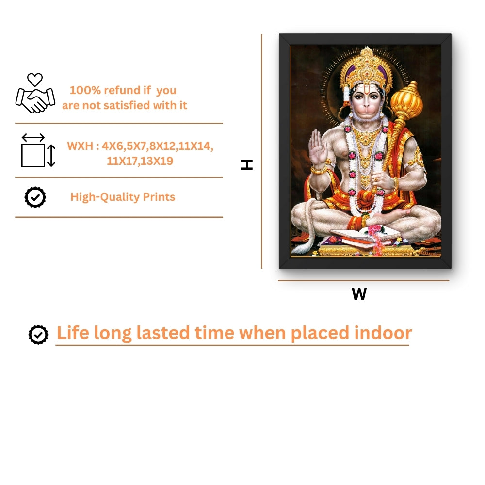Lord Hanuman Wall Art - Hanuman hindu god Photo Frame