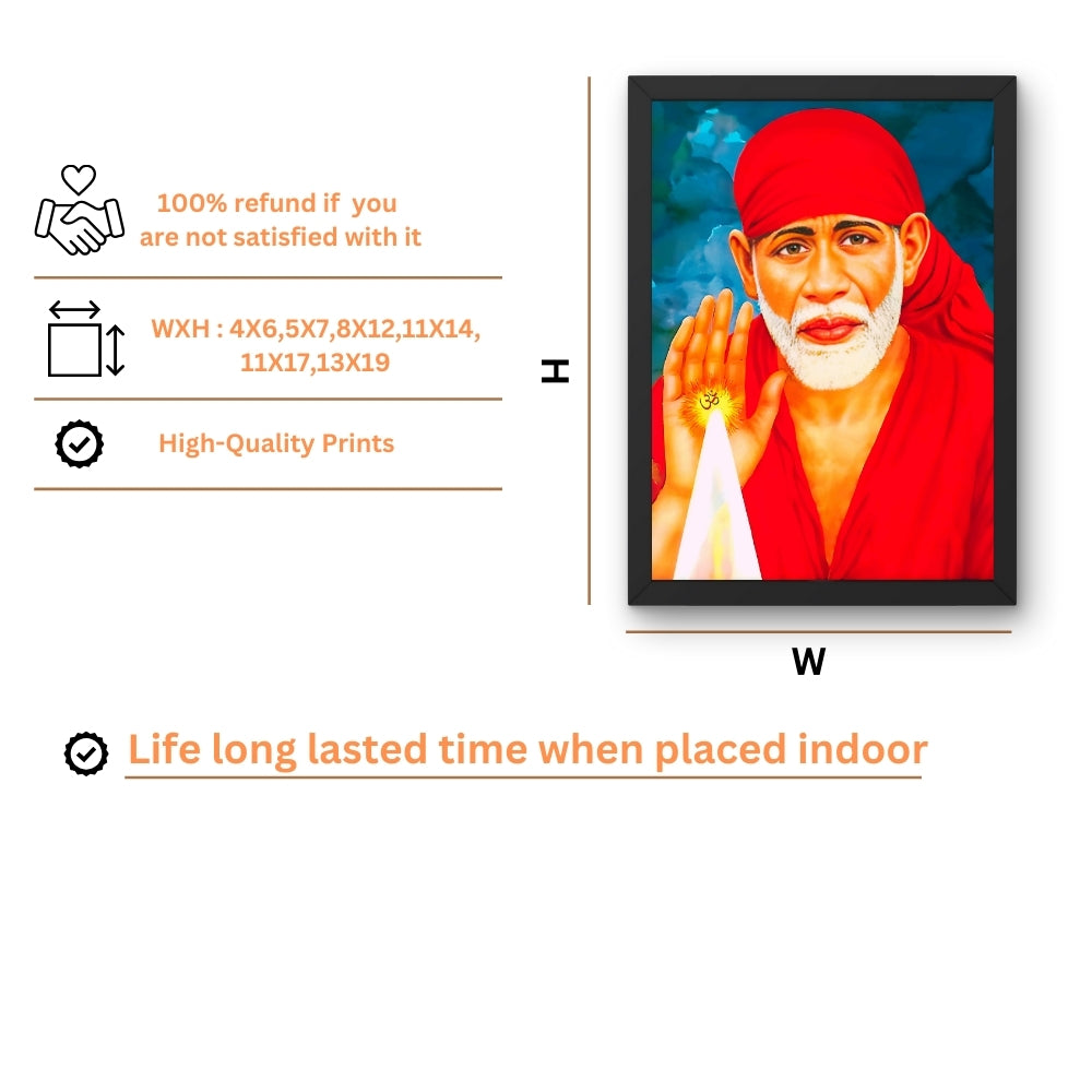 Lord saibaba wall art- Shiridi saibaba god photo frame
