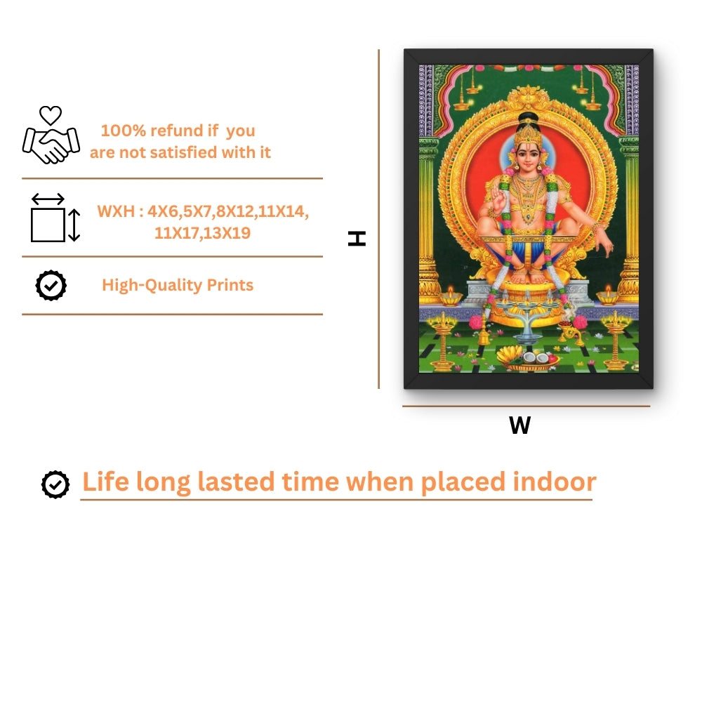 Lord AyyappaSwamy Wall Art - Ayyappa Swamy Hindu God Photo Frame