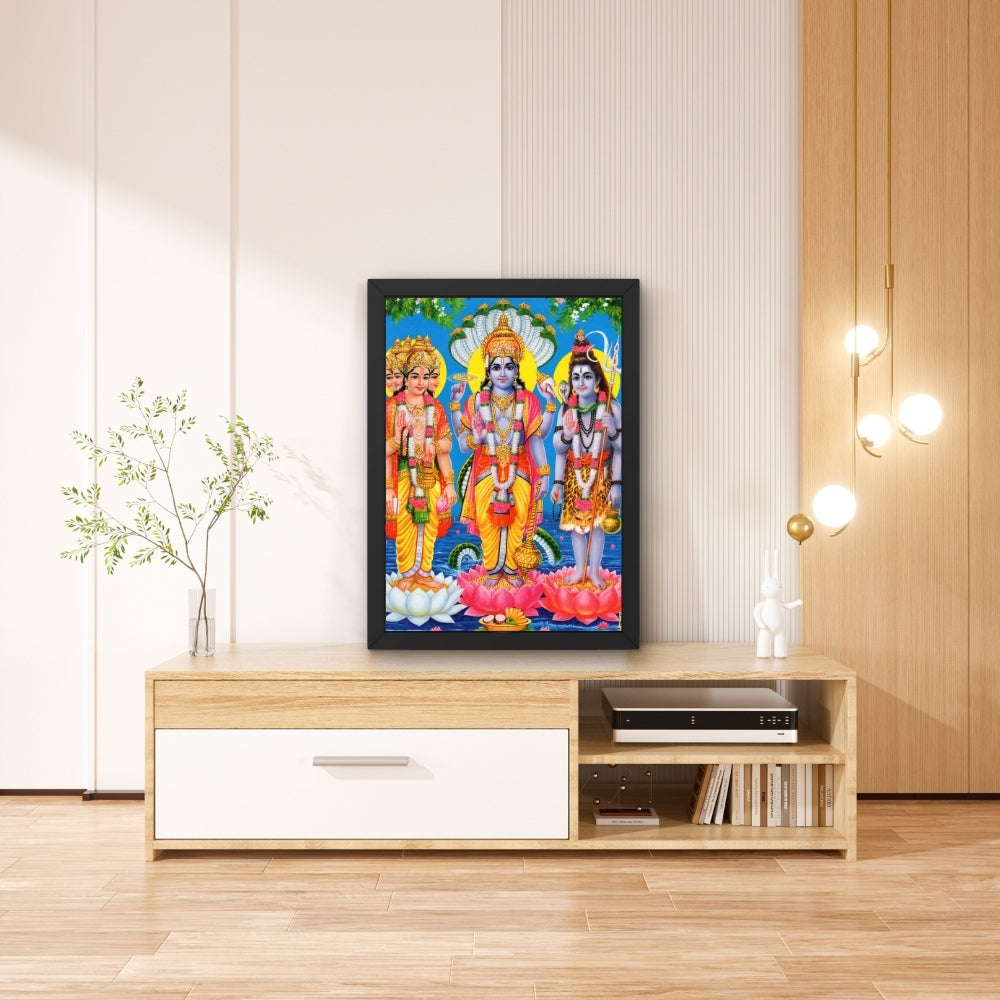 Lord shiva, brahma , vishnu wall art- God vishnu, brahma , vishnu god frame