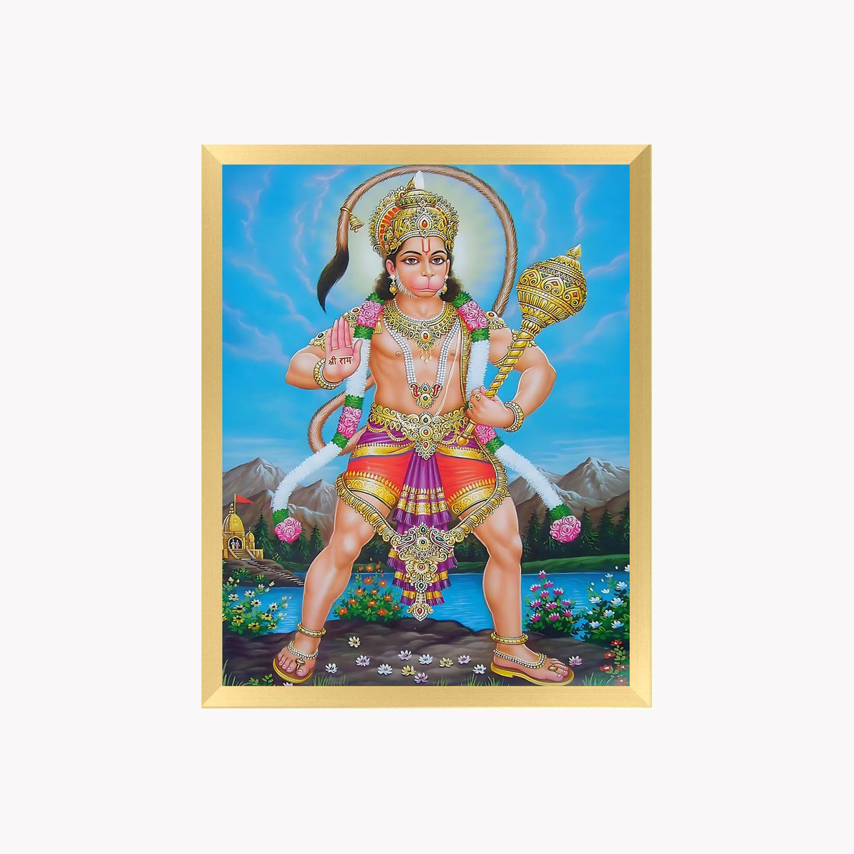 Lord Hanuman Wall Art – Bajrangbali Hanuman Hindu God Photo Frame