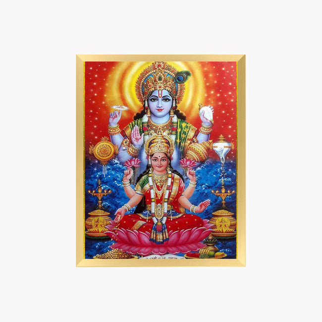 Lakshmi Vishnu Wall Art – Goddess Lakshmi and Lord Vishnu Hindu God Photo Frame