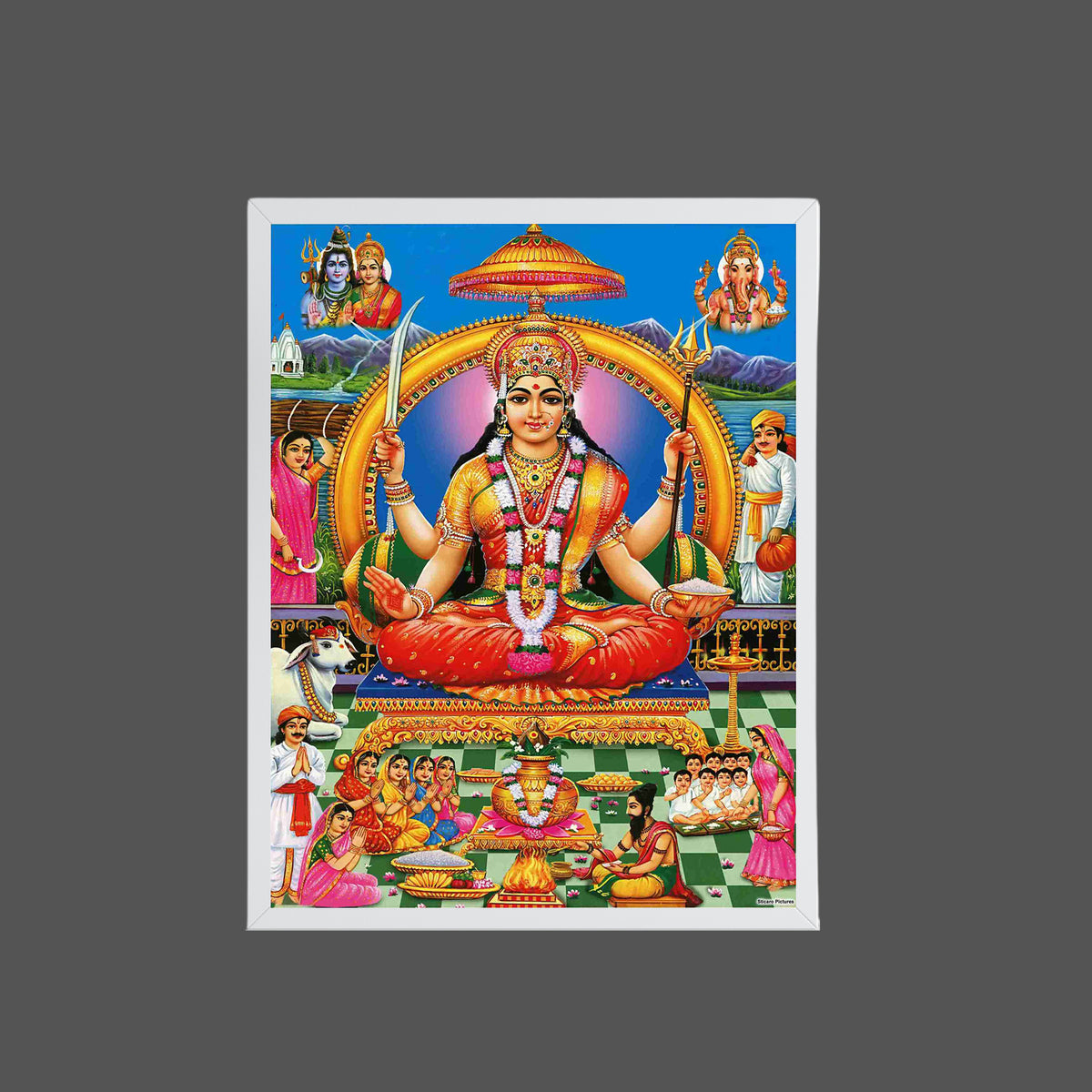 Goddess Santhoshi maatha Wall Art – Godess santhoshi maa Hindu Goddess Photo Frame