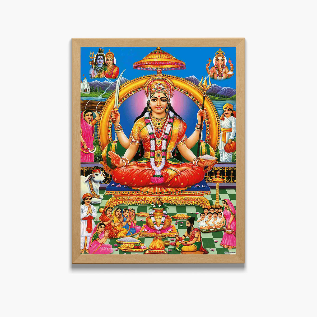 Goddess Santhoshi maatha Wall Art – Godess santhoshi maa Hindu Goddess Photo Frame