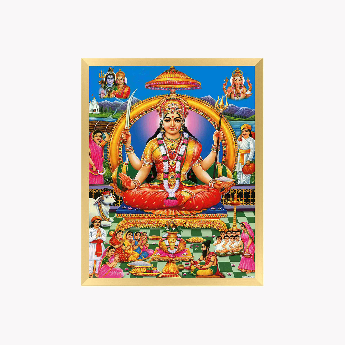 Goddess Santhoshi maatha Wall Art – Godess santhoshi maa Hindu Goddess Photo Frame