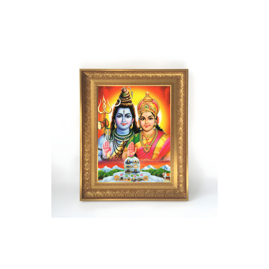 Premium Shiva Parvati Wall Art – Lord Shiva & Goddess Parvati Hindu God Photo Frame