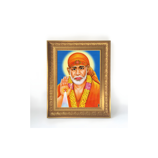 Premium Shirdi Sai Baba Wall Art – Sai Baba of Shirdi Hindu Spiritual God Photo Frame
