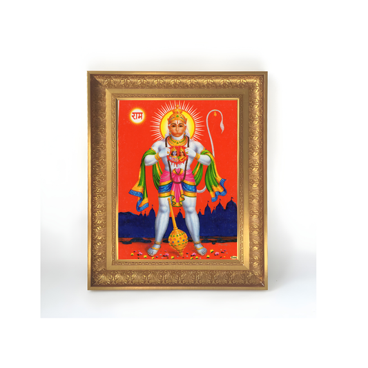 Premium Lord Hanuman Wall Art – Hanuman Showing Lord Rama and Goddess Sita in His Heart Hindu God Photo Frame