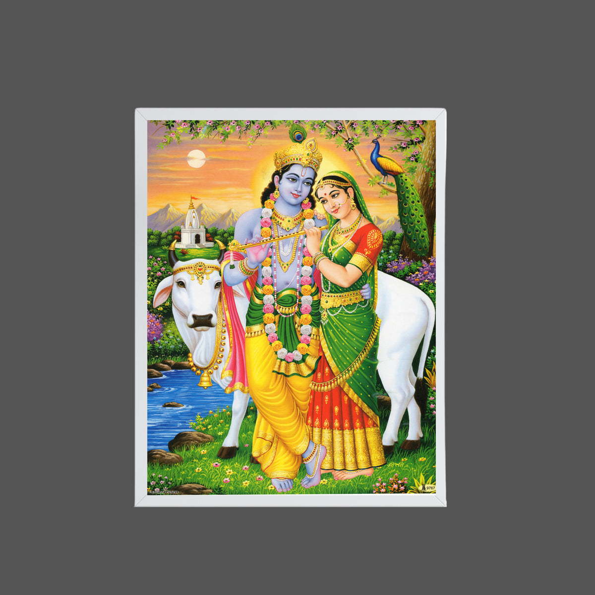 Lord RadhaKrishna Wall Art - RadhaKrishna Hindu God Photo Frame
