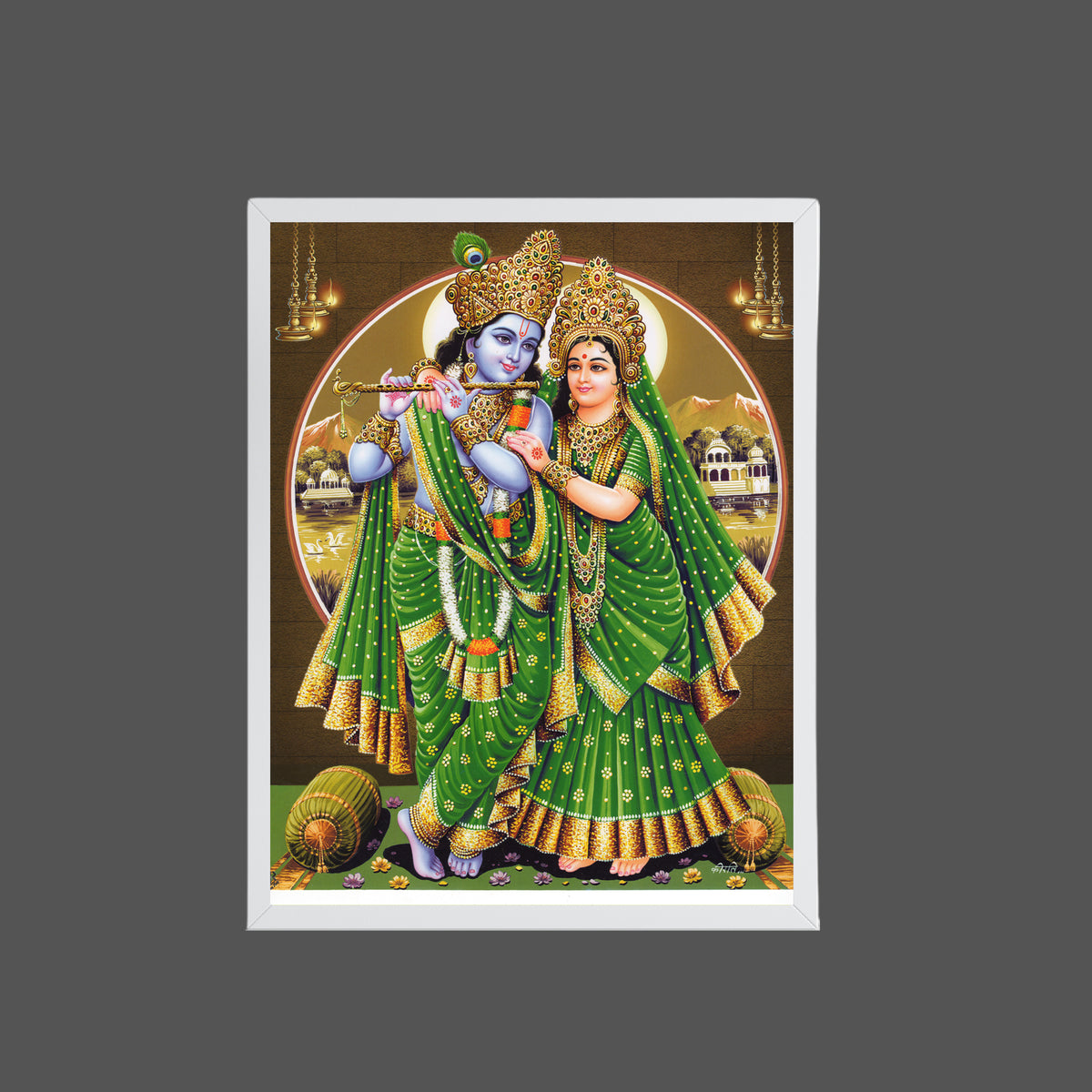 Lord Radha krishna wall art- Lord Krishna with Radha photo frame