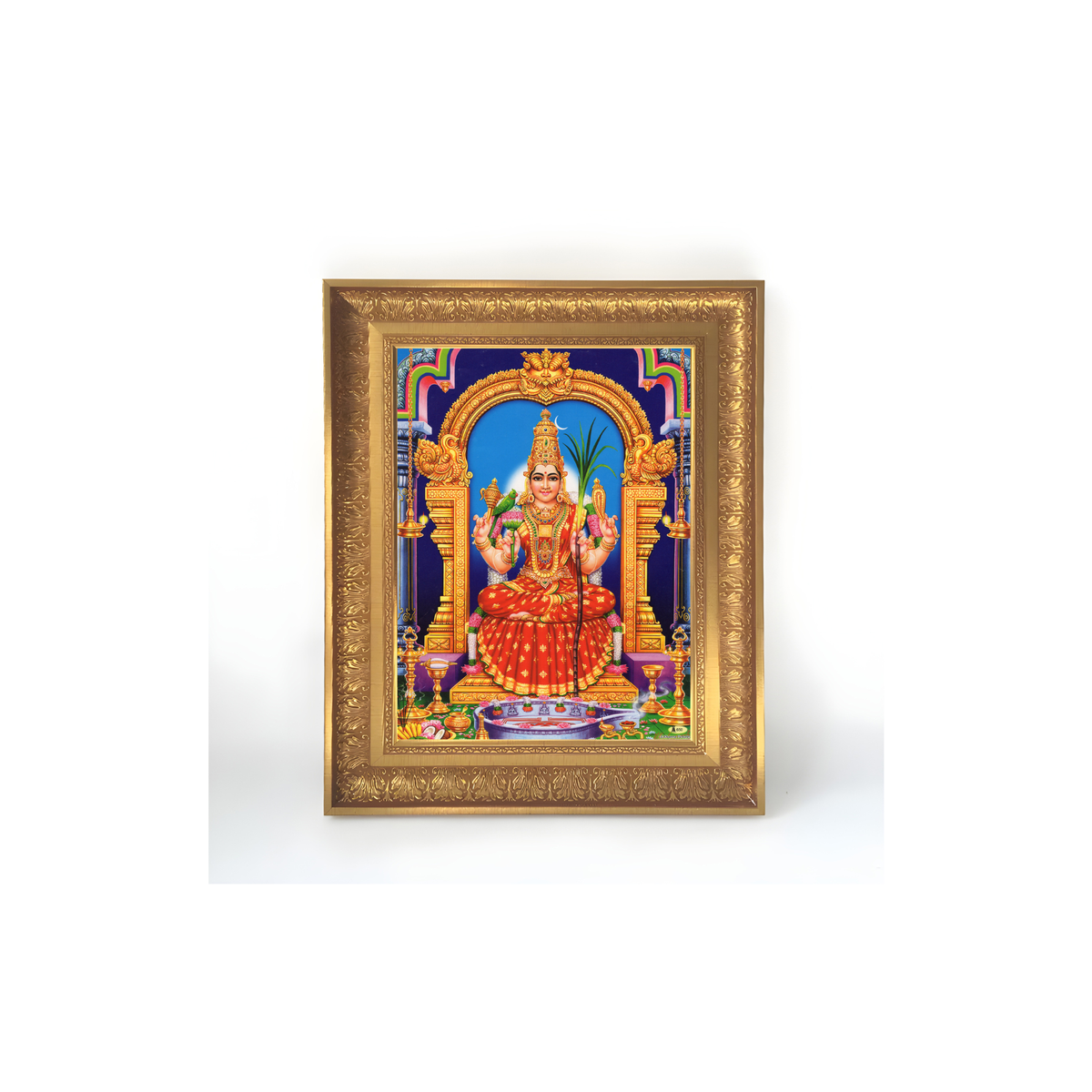 Premium Goddess Meenakshi Amman Wall Art – Sri Meenakshi Devi Hindu Goddess Photo Frame