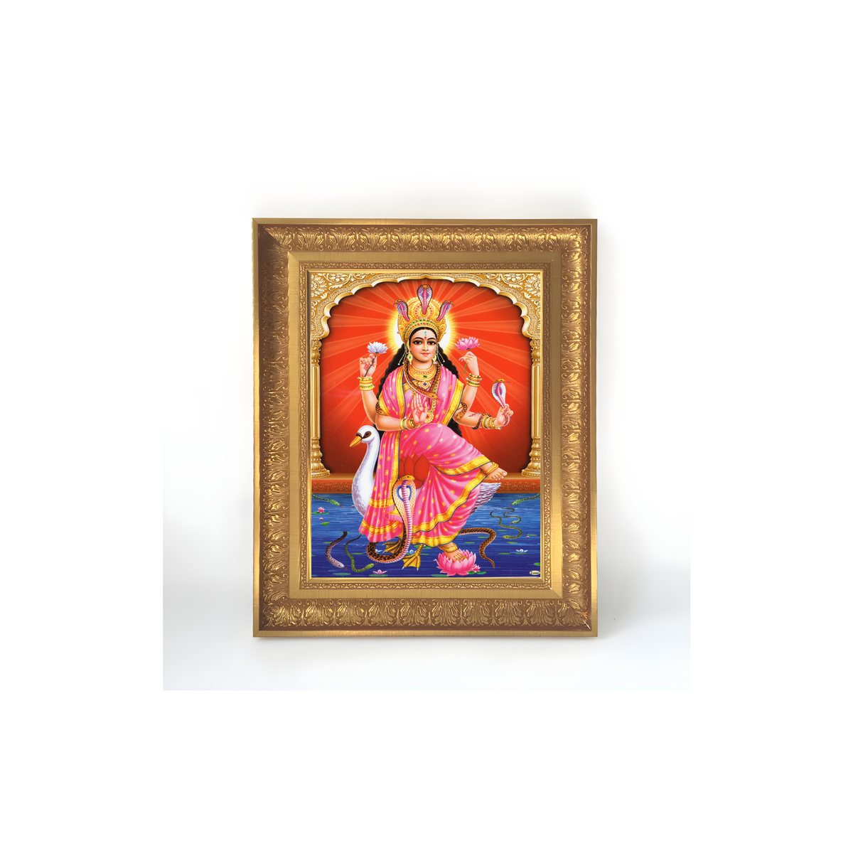 Premium Naga Devata Wall Art – Serpent Goddess Hindu God Photo Frame