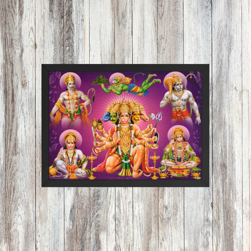 Lord HANUMAN WALL ART- God panchamuki hanuman photo frame