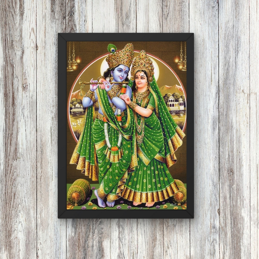 Lord Radha krishna wall art- Lord Krishna with Radha photo frame