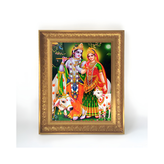 Premium Radha Krishna Wall Art – Divine Radha Krishna Photo Frame | Hindu God Spiritual Home Décor