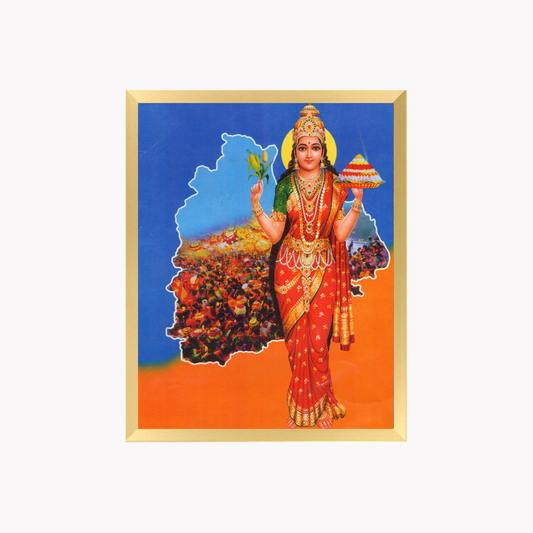 Telangana Talli Wall Art – Telangana Thalli Traditional Goddess Photo Frame