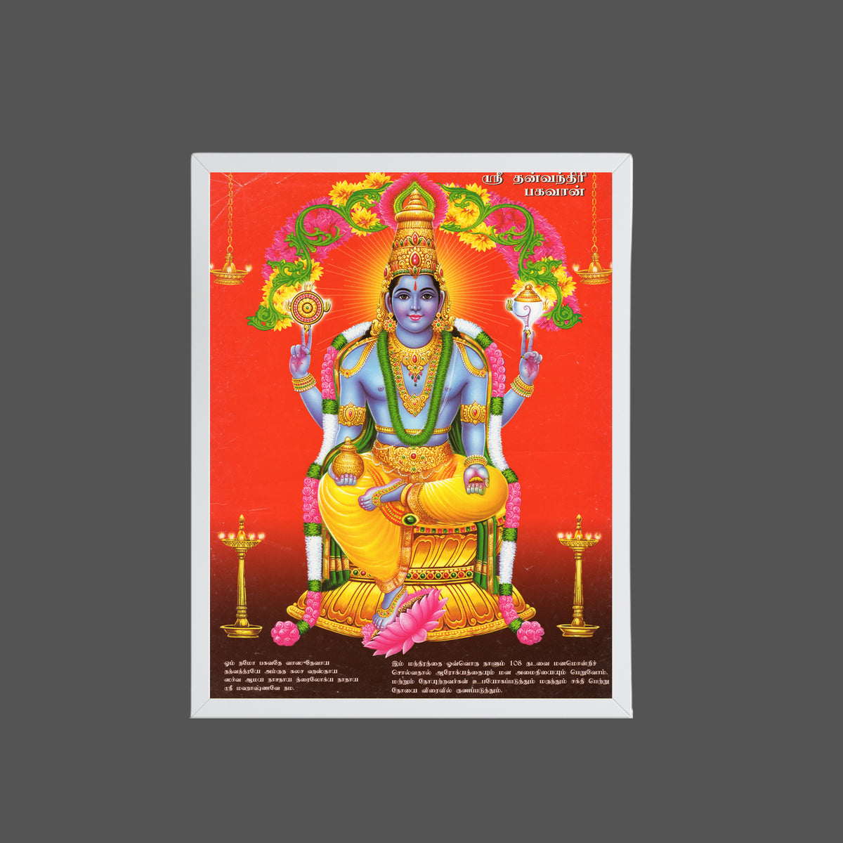 Satvik sri Danvantri wall art-God of Health and Ayurveda photo frame