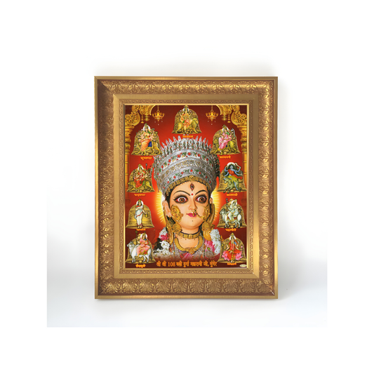 Premium Navadurga Wall Art – Nine Forms of Goddess Durga Hindu Devi Photo Frame