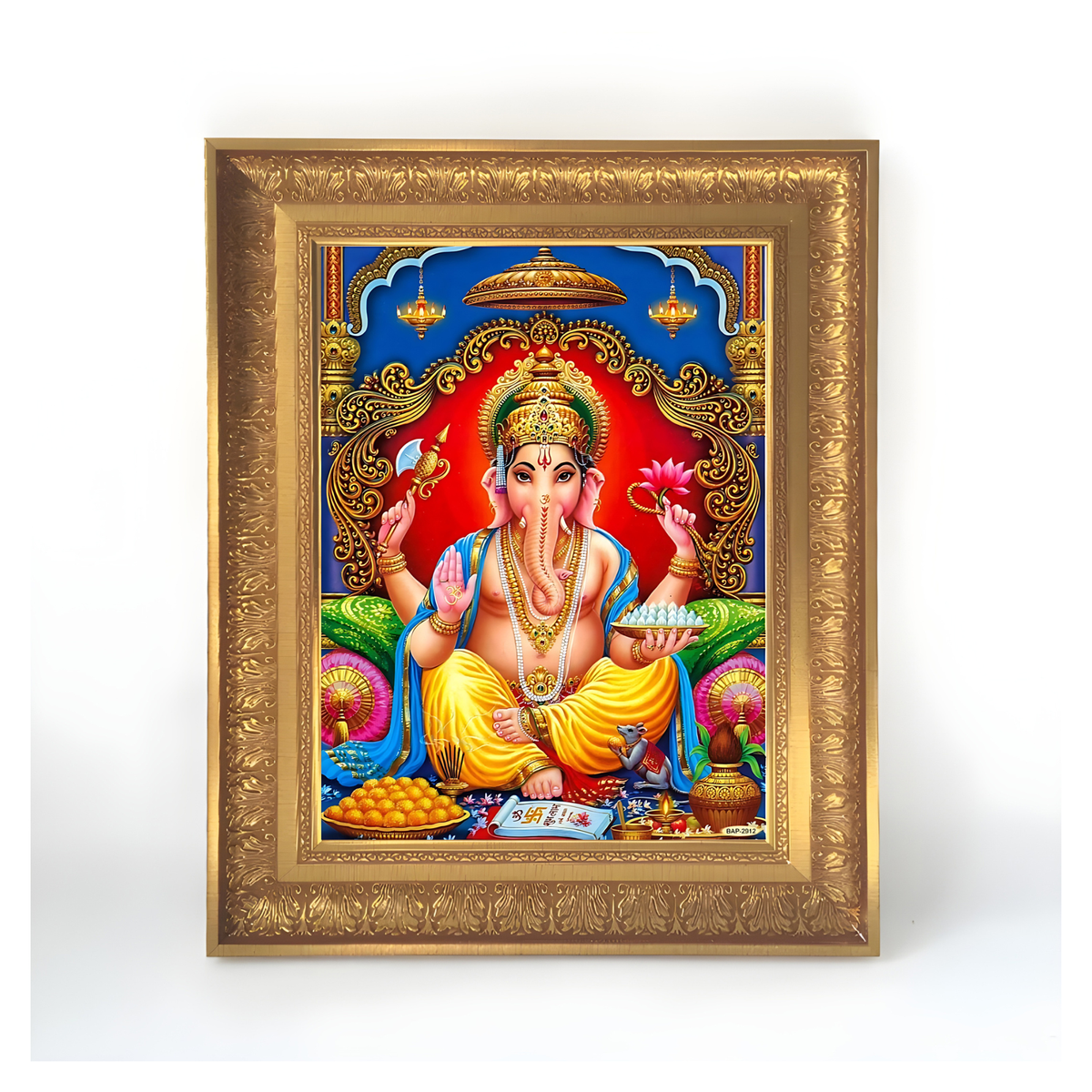 Premium Lord Ganesha Wall Art – Ganpati Bappa Hindu God Devotional Photo Frame