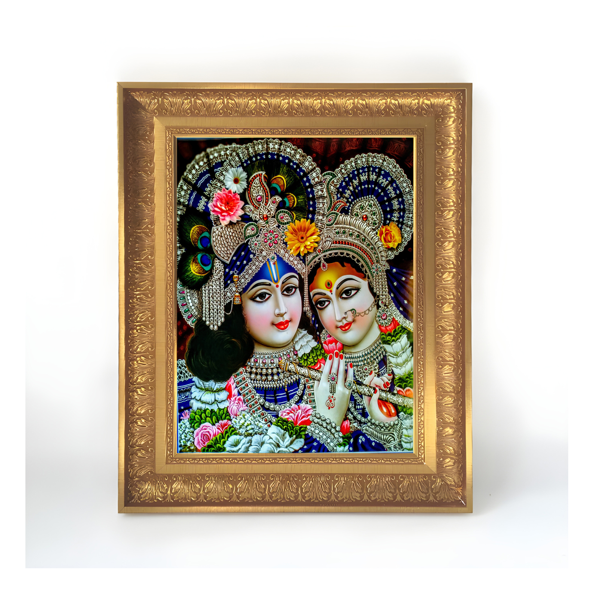 Premium Radha Krishna Wall Art – Divine Radha Krishna Hindu God Photo Frame