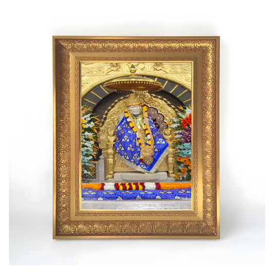 Premium Shirdi Sai Baba Wall Art – Sai Baba of Shirdi Hindu Spiritual God Photo Frame