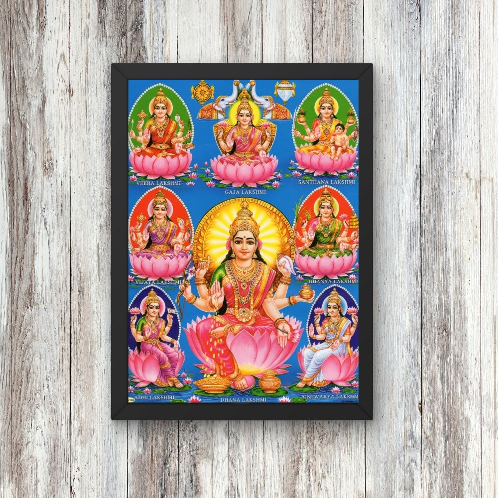 Goddess Laxmi wall art- Maa Laxmi with asta laxmi photo frame