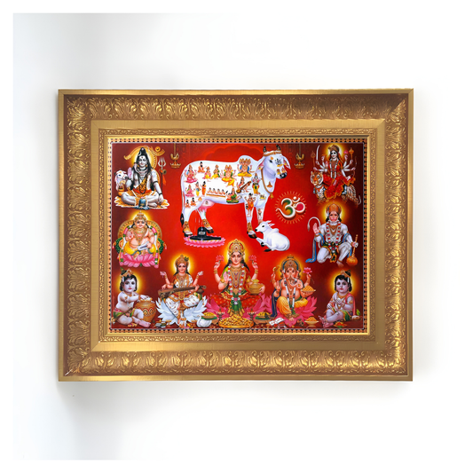 Premium Hindu Gods and Goddesses Wall Art – All Hindu Deities Divine Devotional Photo Frame