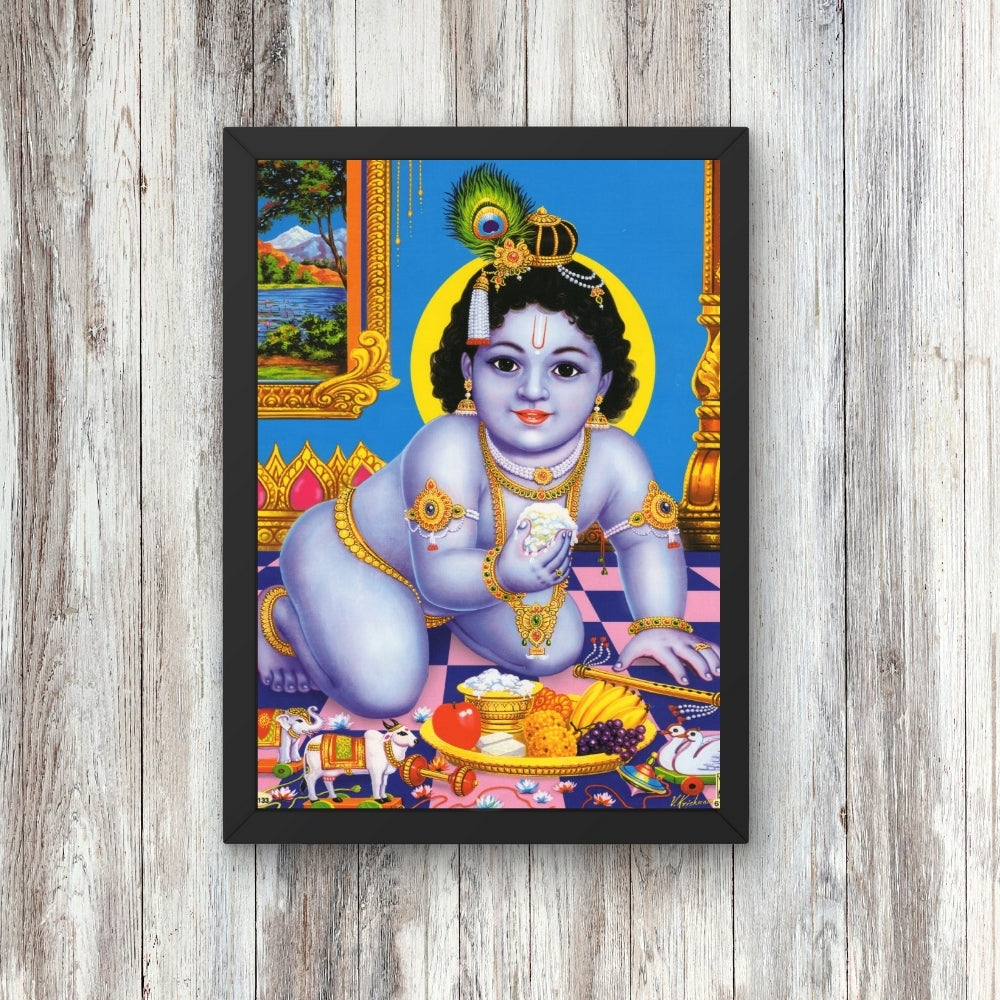 Bal Krishna Wall Art – Baby Krishna Hindu God Photo Frame