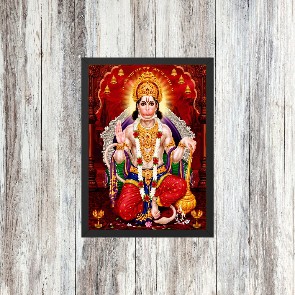 Lord Hanuman Wall Art – Bajrangbali Hanuman Hindu God Photo Frame