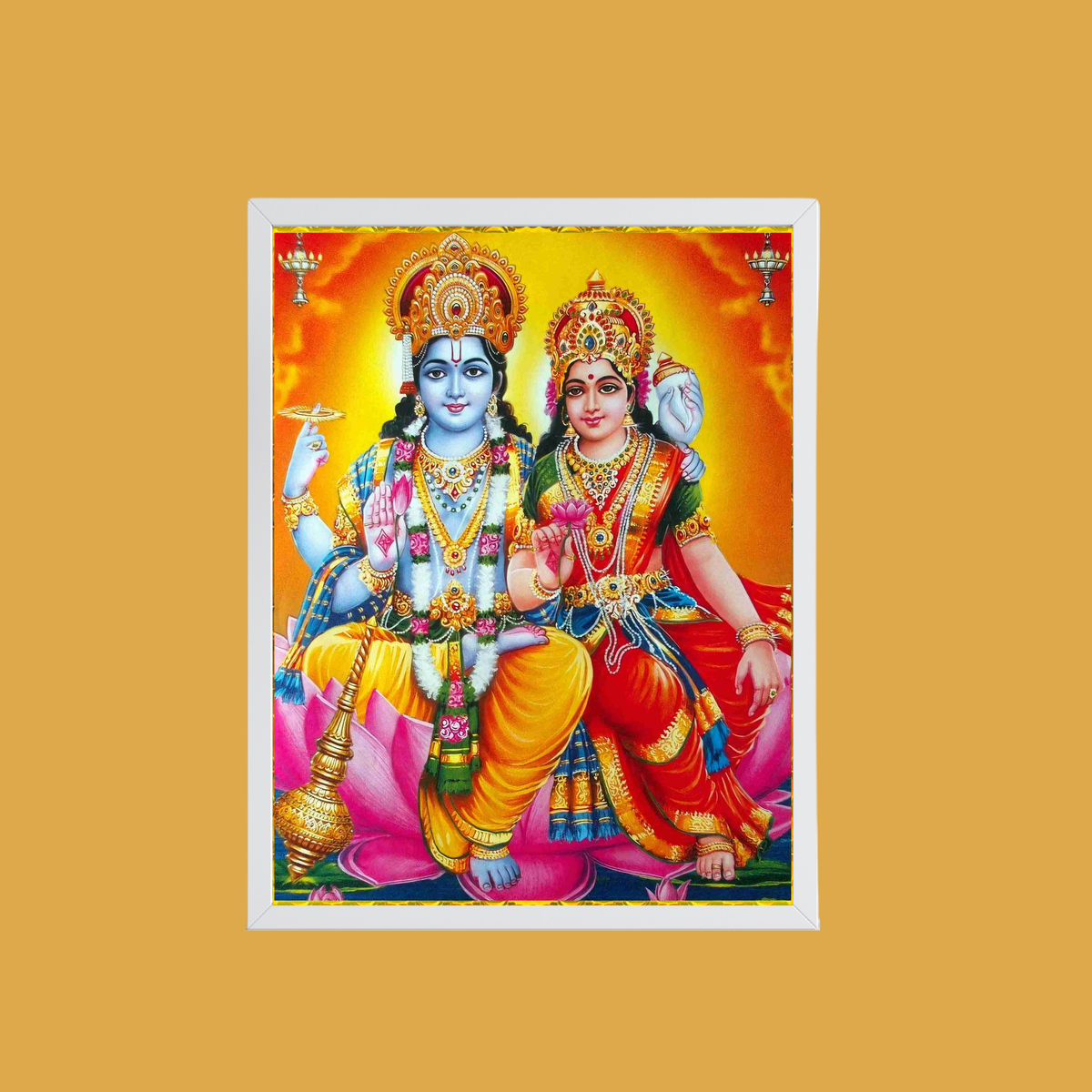 Lord Vishnu and Laxmi wall art- Vishnu with Laxmi art god fame