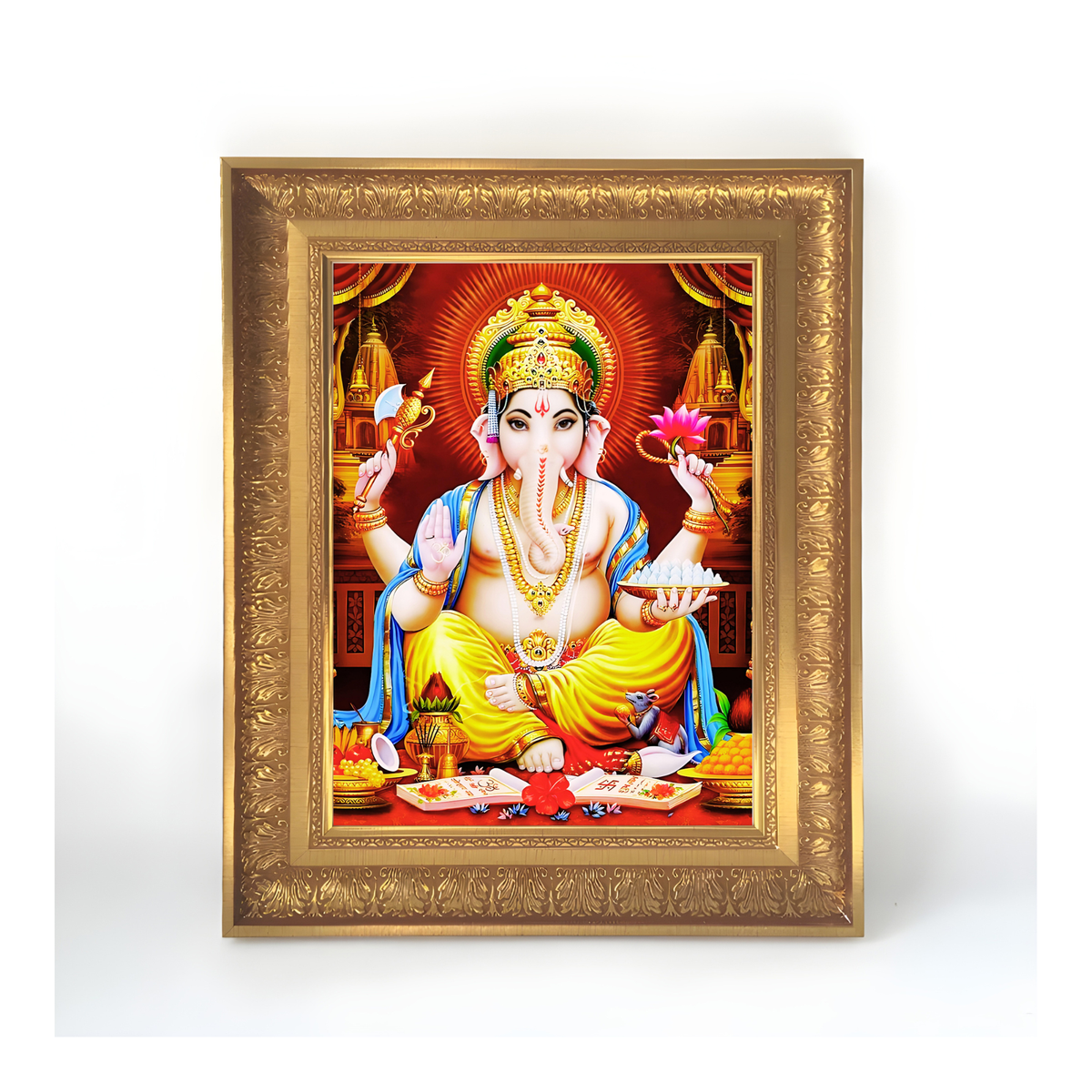 Premium Lord Ganesha Wall Art – Ganapati Bappa Hindu God Photo Frame