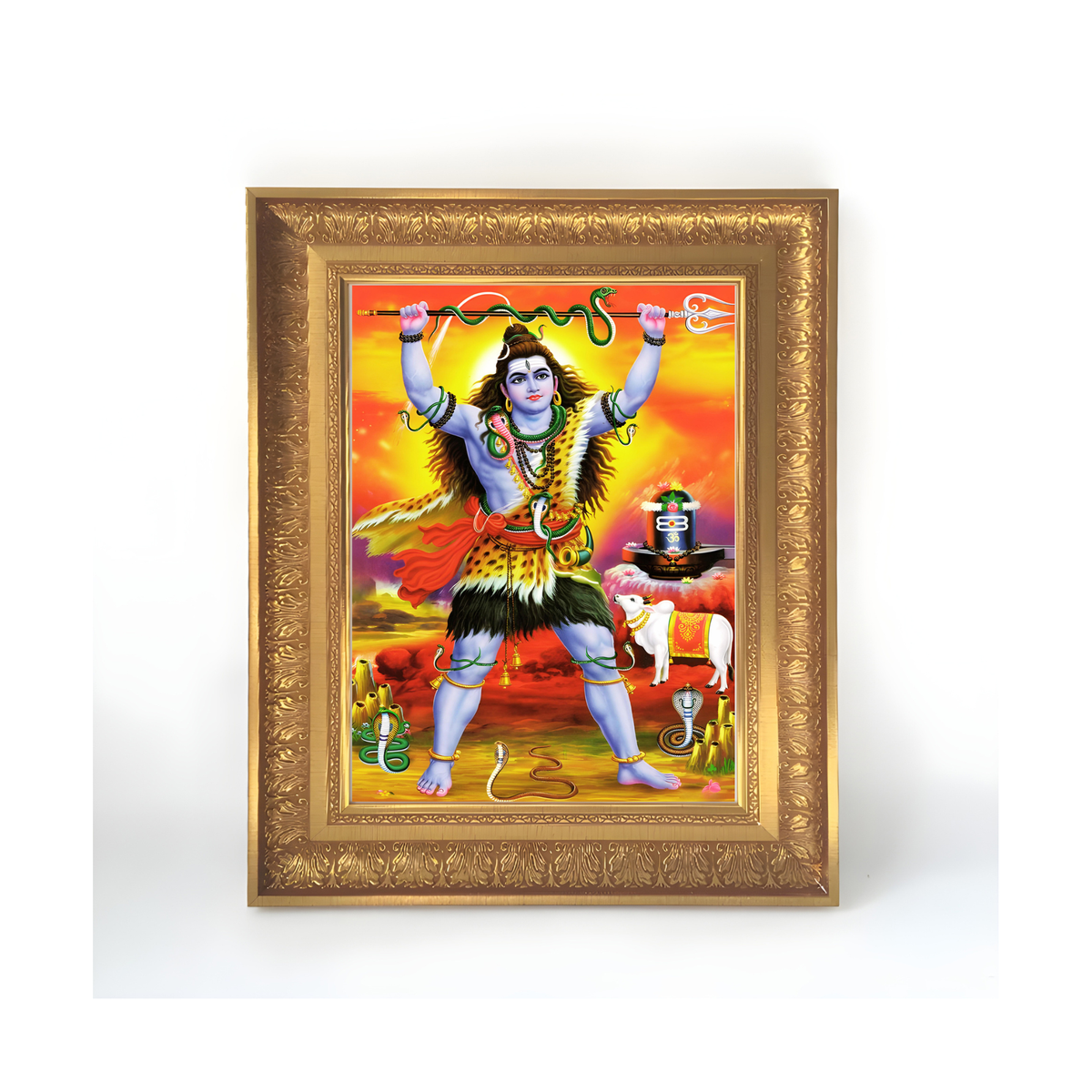 Premium Lord Shiva Wall Art – Mahadev Shiva Tandava Hindu God Photo Frame | Spiritual Home Décor