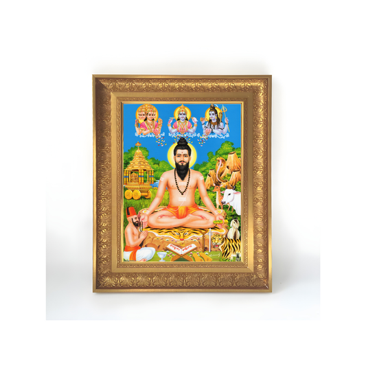 Premium Sri Veera Brahmendra Swamy Wall Art – Kalagnanam Saint Spiritual Hindu Photo Frame