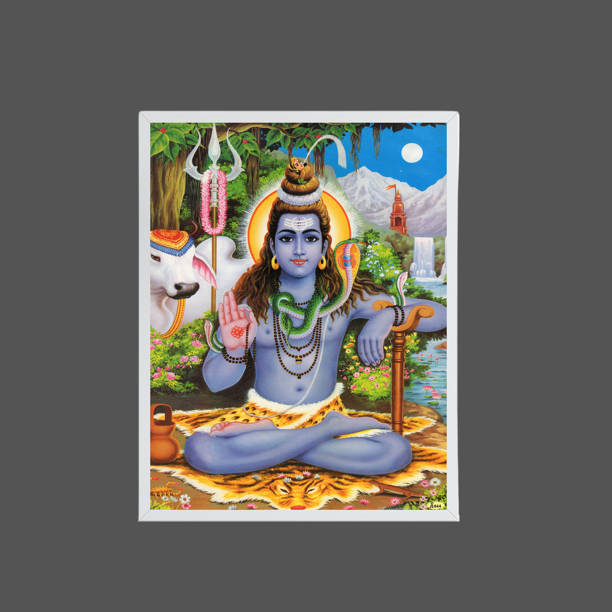 Lord shiva with cow wall art- God shiva photo frame