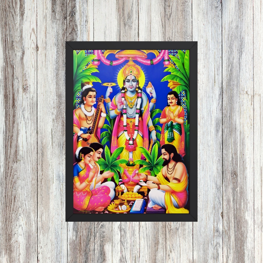 Lord Satyanarayana swamy wall art- satyanarayana god pgoto frame
