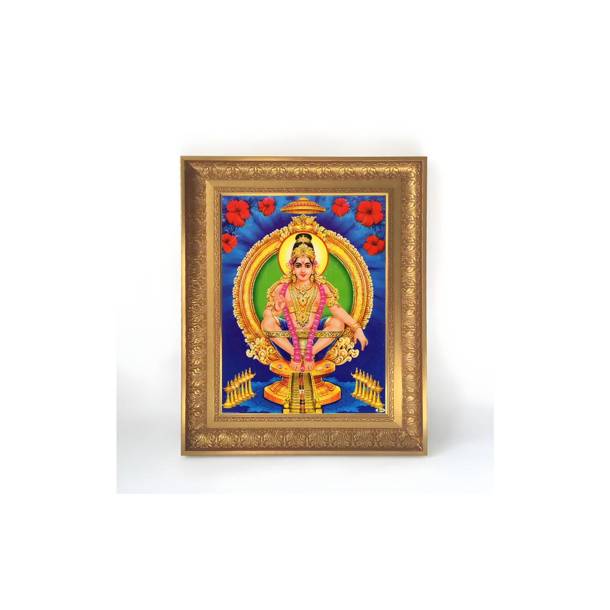 Premium Ayyappa Swamy Wall Art – Lord Ayyappa Hindu God Photo Frame