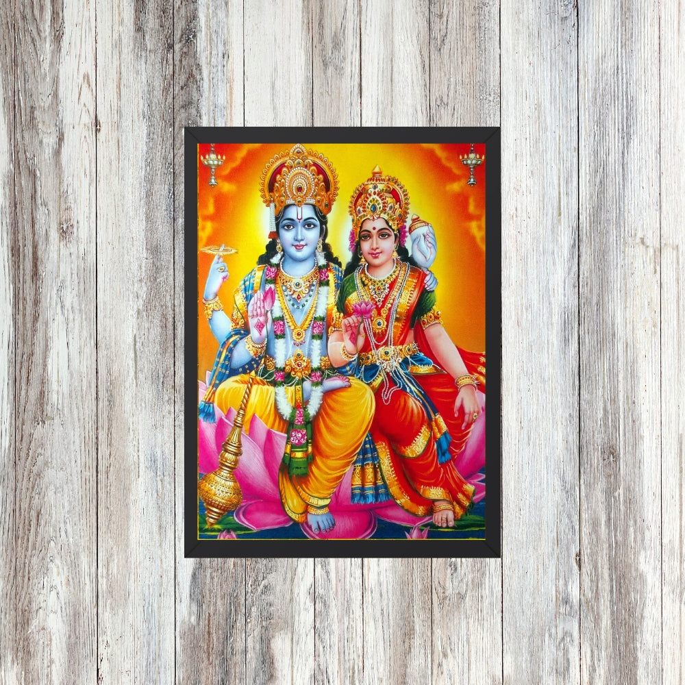 Lord Vishnu and Laxmi wall art- Vishnu with Laxmi art god fame
