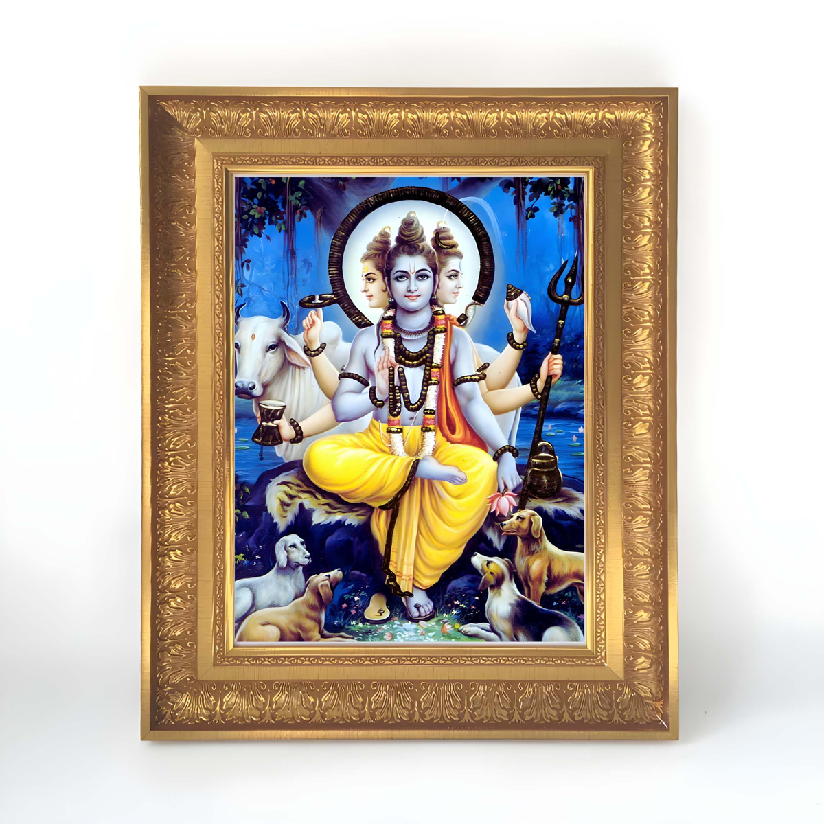 Premium Dattatreya Wall Art – Lord Dattatreya Hindu God Photo Frame