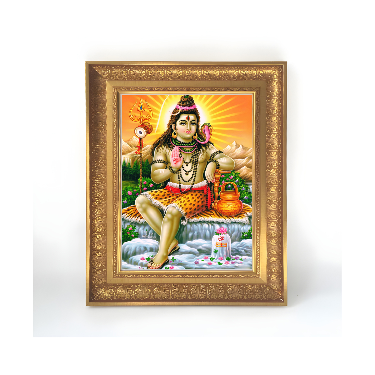 Premium Lord Shiva Wall Art – Mahadev Hindu God Photo Frame | Spiritual Religious Home Décor