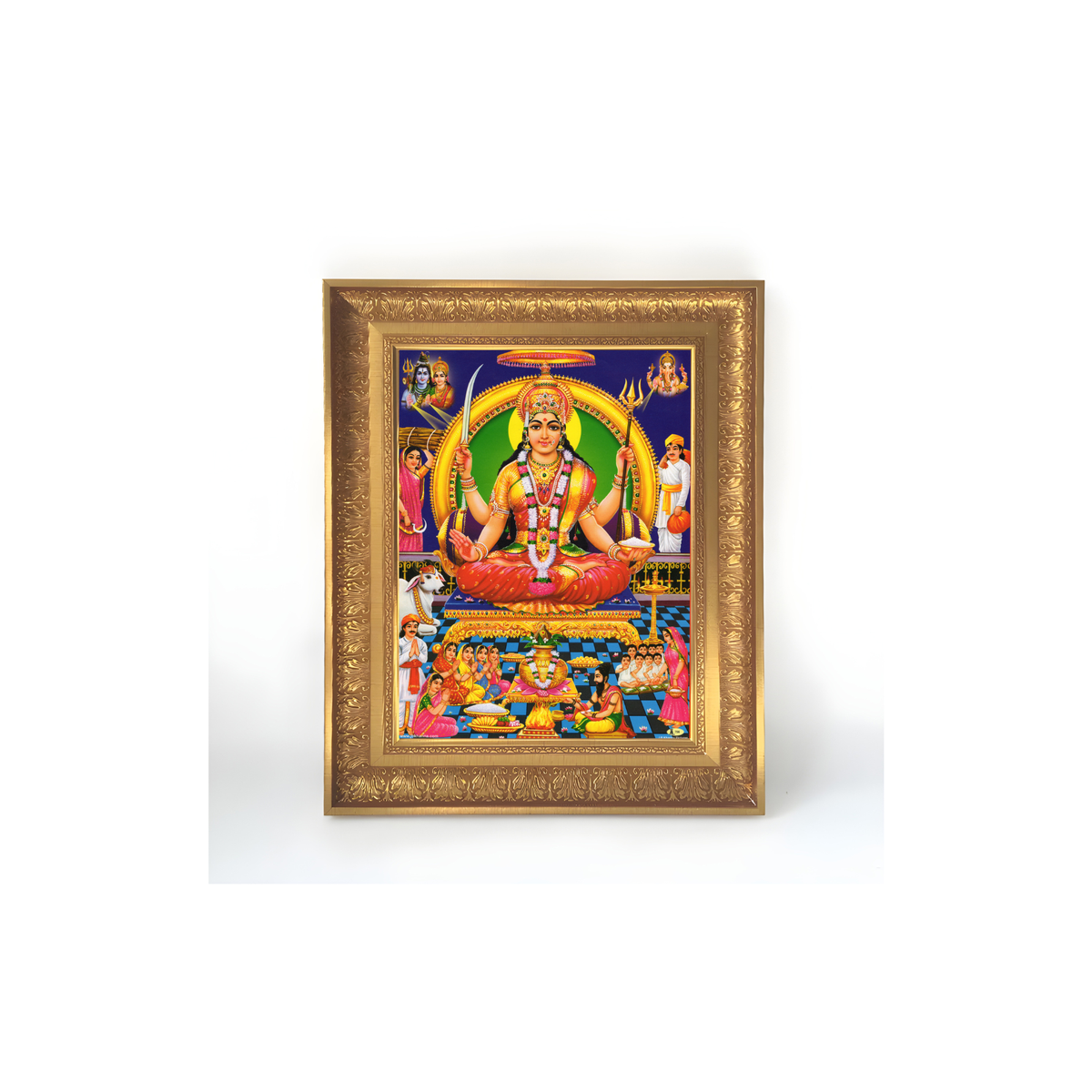 Premium Goddess Santhoshi Matha Wall Art – Santhoshi Devi Hindu Goddess Photo Frame
