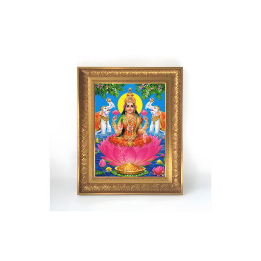 Premium Gaja Lakshmi Wall Art – Goddess Lakshmi with Elephants Hindu Goddess Photo Frame